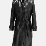 Anastasia Shiny Leather Hooded Raincoat