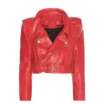 Bebe Rexha Cropped Red Jacket