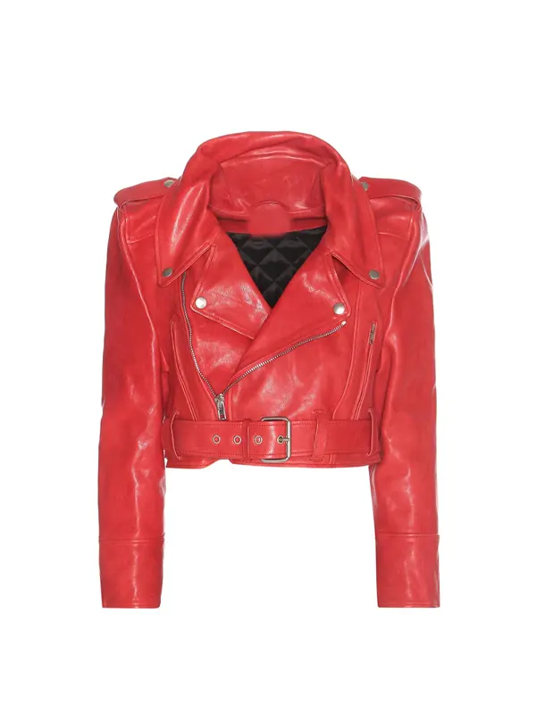 Bebe Rexha Cropped Red Jacket