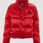 Womens Chicago Bulls Red Puffer Jacket