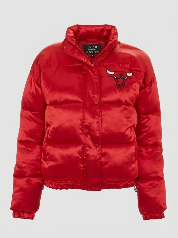Womens Chicago Bulls Red Puffer Jacket