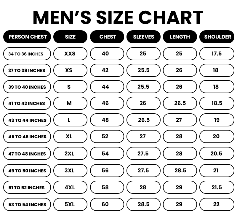 Men size guide