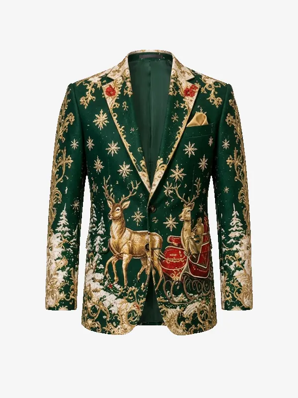 Christmas Breathable Artistic Reindeer Blazer