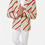 Christmas Cane Striped cotton Blazer