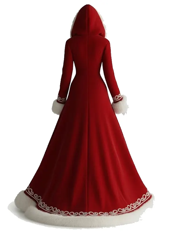 Christmas Claus Gown Hooded Coat