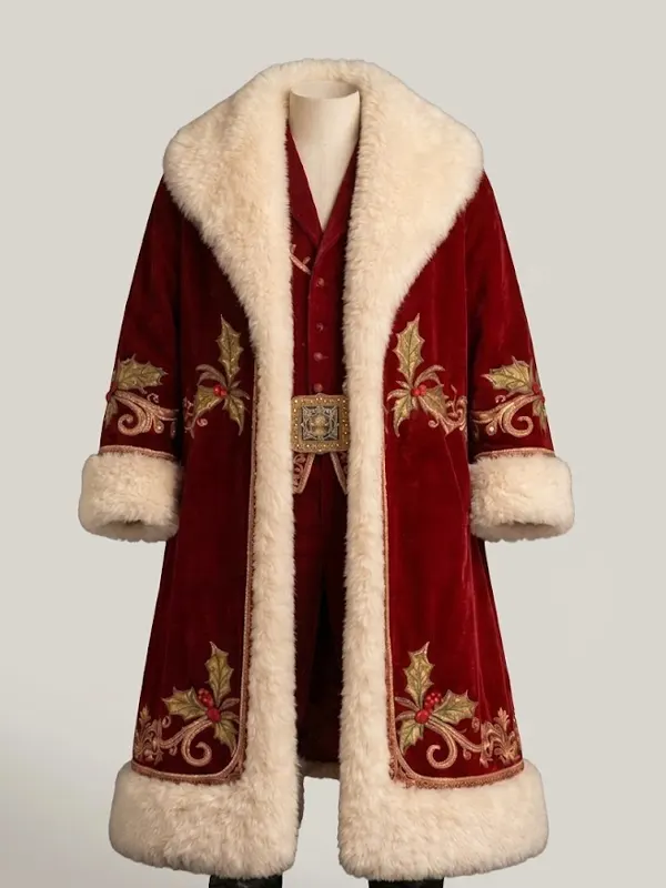Christmas Embroidered Red Santa Coat