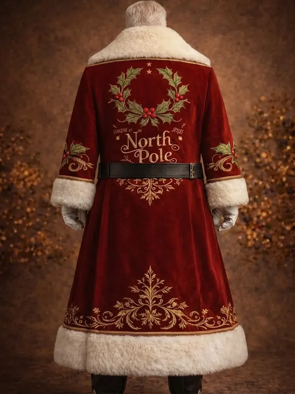 Christmas Embroidered Velvet Coat
