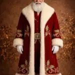 Christmas Embroidered Velvet Santa Coat