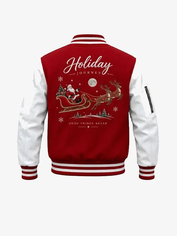 Christmas Embroidery Buffalo Red Jacket
