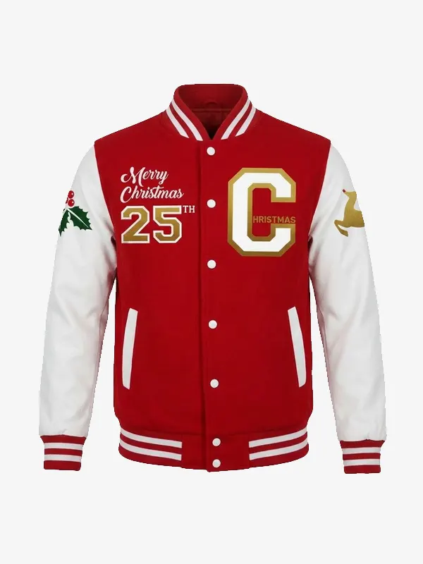 Christmas Holiday Festive Varsity Jacket
