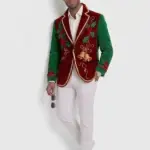 Mens Christmas Printed Corduroy Blazer