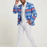 Christmas Nordic Blue Blazer