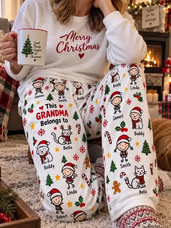Christmas Personalized White Pants