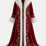 Christmas Red Fur Royal Coat