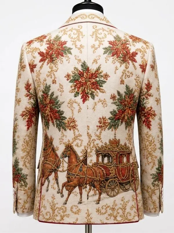 Christmas Reindeer White Blazer