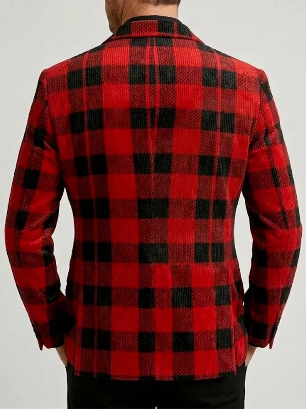 Christmas Santa Claus Corduroy Blazer Back