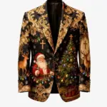 Christmas Santa Claus Festive Black Blazer