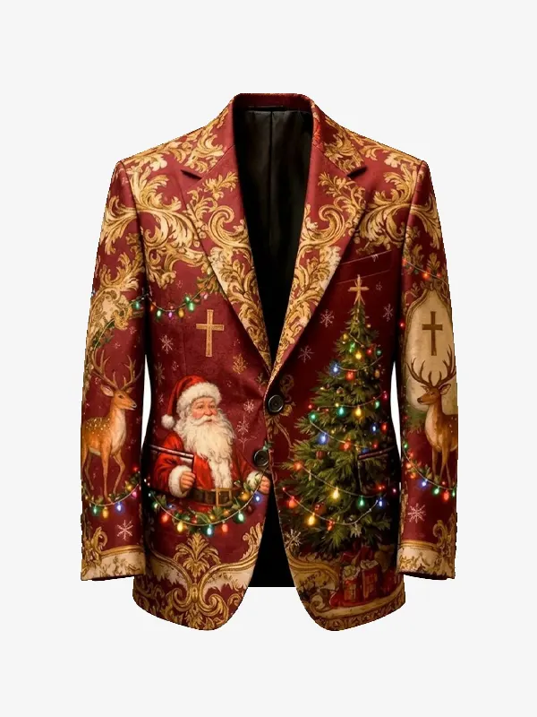 Christmas Festive Santa Claus Design Blazer