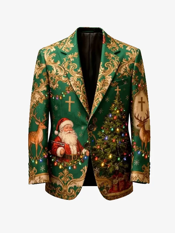 Christmas Santa Claus Festive green Blazer