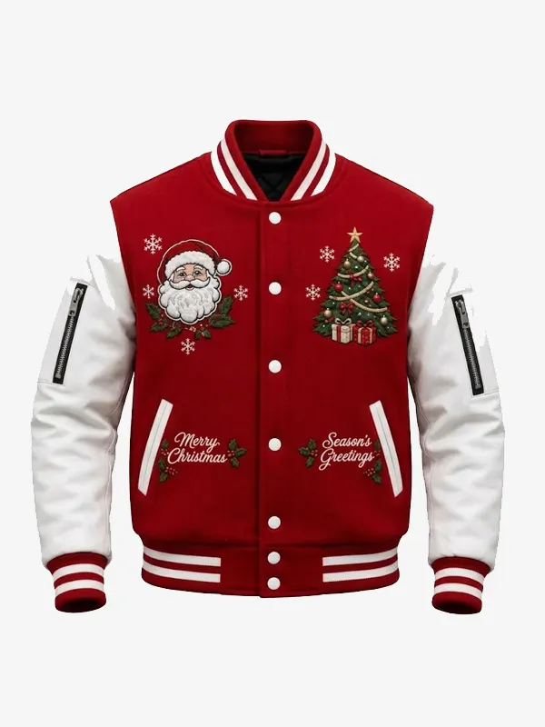 Christmas Santa Embroidery Buffalo Jacket