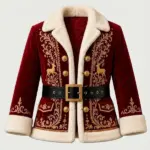 Christmas Embroidered Red Royal Jacket