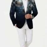 Christmas Slim Fit Party Festive Blue navy Blazer