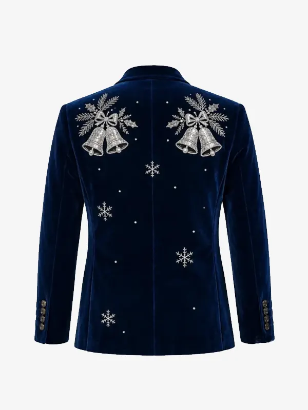 Christmas Snowman Blue Blazer