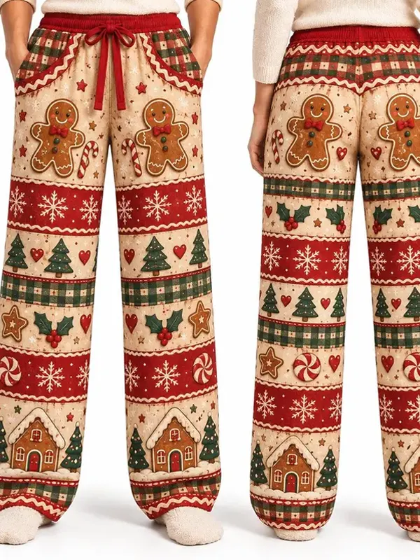 Christmas Wide Leg Sweatpants