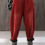 Retro Corduroy High Waist Pants