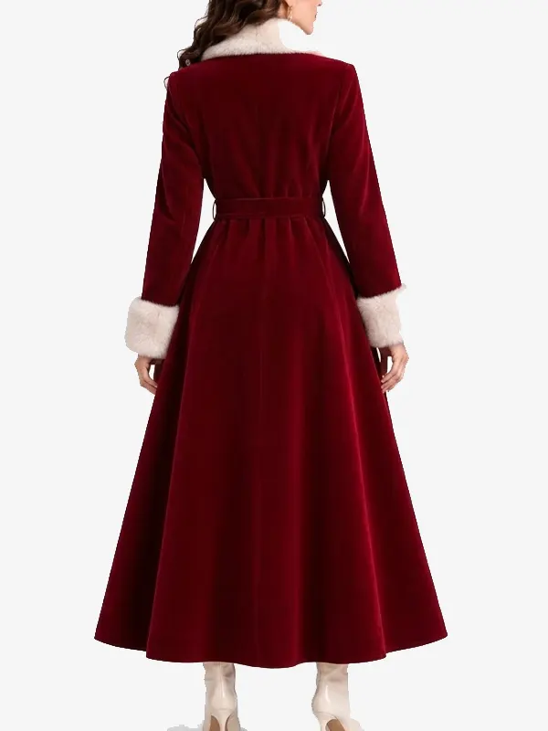 Elegant Christmas Velvet Maxi Coat
