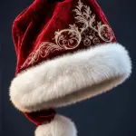 Embroidered Red Velvet Santa Hat