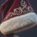Embroidered Velvet Fur Santa Hat