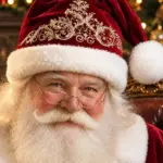 Embroidered Velvet Santa Hat