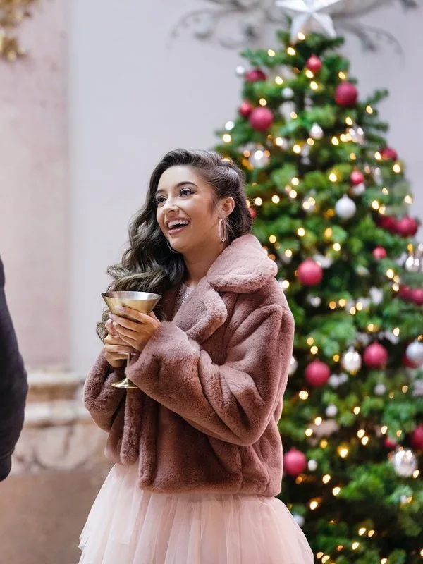 Faith Fernandez Dates Of Christmas Leather Jacket