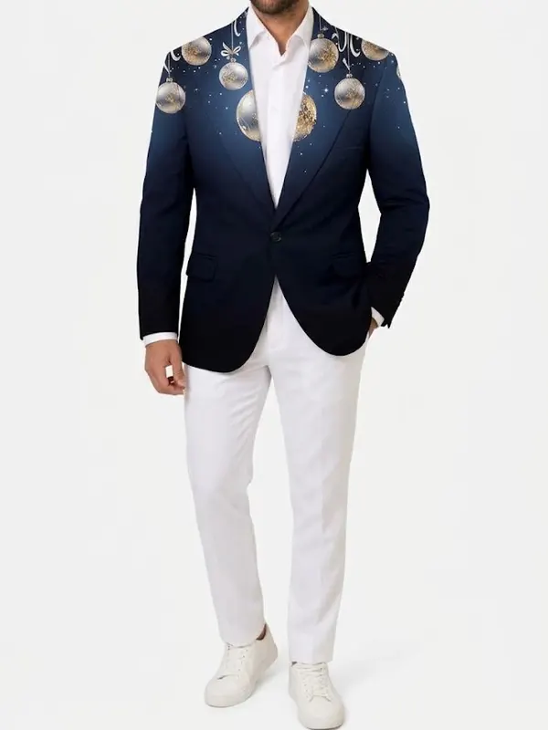 Mens X Mas Festive Slim Fit Light Blazer