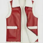 Men Goktoo Red Shearling Vest