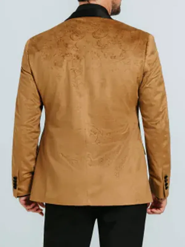 Gold Velvet Tuxedo Blazer Back