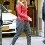 Hilary Duff Red Leather Jacket