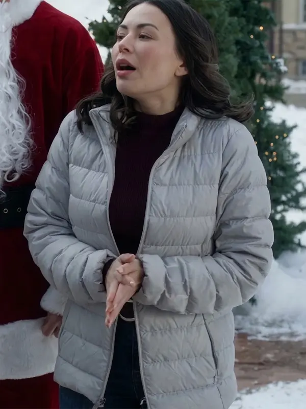 Janel Parrish Christmas On Duty Grey Jacket