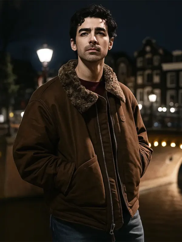 Joe Jonas A Very Jonas Christmas Movie suede Jacket