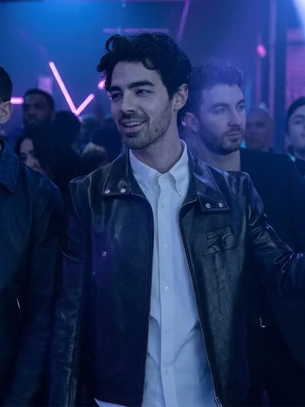 Joe Jonas A Very Jonas Christmas leather Jacket