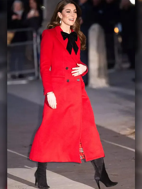 Kate Middleton Christmas Carol Red Coat
