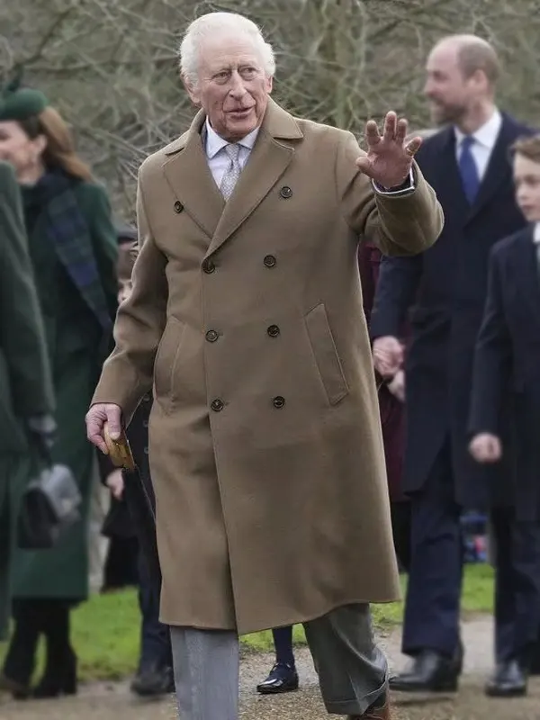 King Charles Christmas Service Wool Coat
