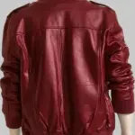 Lambskin Bomber Red Jacket Back