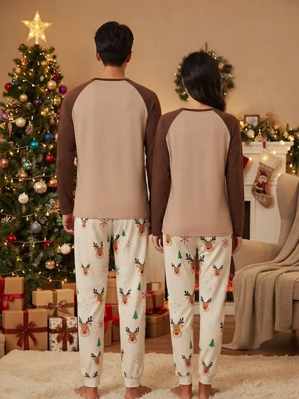 Matching Couples Reindeer Christmas Pyjama Set
