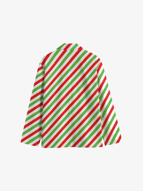 Men Christmas Cane Striped cotton Blazer Back