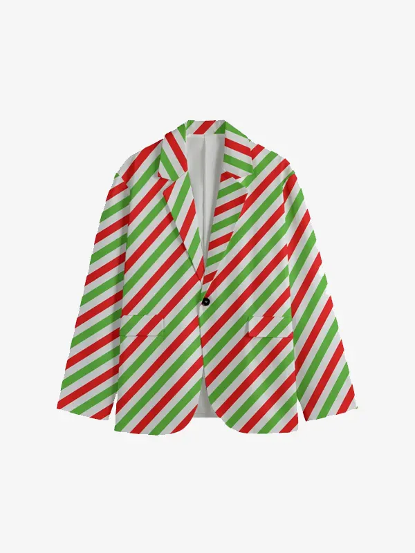 Men Christmas Cane Striped cotton Blazer