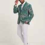 Festive Corduroy Light Blue Blazer