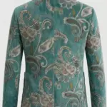Men Festive Corduroy Light Blue Blazer Back