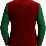 Christmas Printed Corduroy Blazer Back